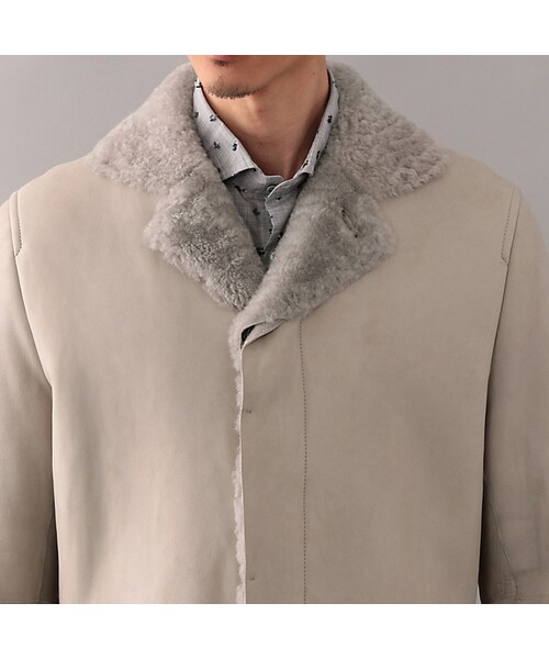 EPOCA UOMO（エポカウォモ）の「【予約販売】ステンカラームートンコート（ジャケット/アウター・レディース・オフホワイト・44/46/48/50）」の5枚目の写真