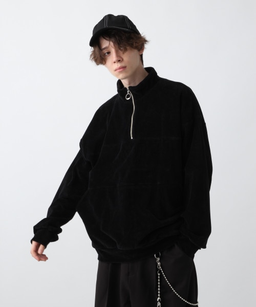 HARE（ハレ）の「ベロアハーフZIPプルオーバー（）」 - WEAR