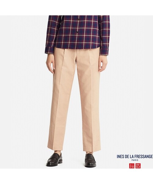UNIQLO（ユニクロ）の「コットンストレートパンツ（その他パンツ・レディース・NAVY 69/BROWN 34/OFF WHITE 01・73/55/61/64/70/76/67/58）」の3枚目の写真