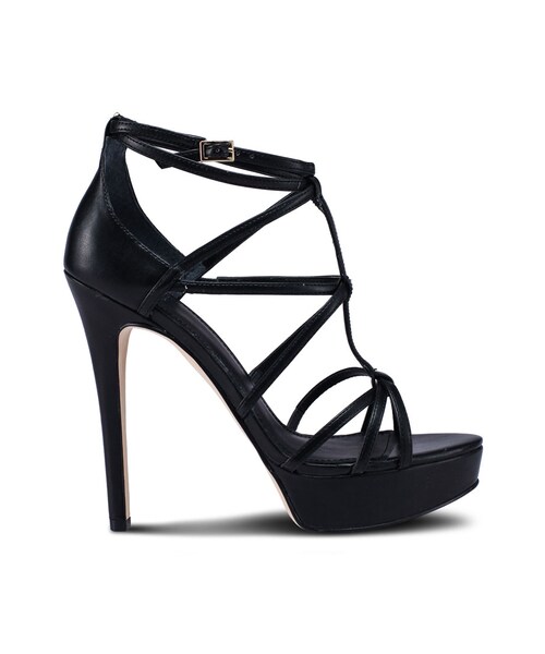 guess black strappy heels