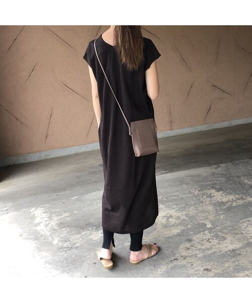 copine（コピン）の「ゆる可愛いレイヤードスタイル！フレンチスリーブニットソーロングワンピース【クリックポスト対象商品】（ワンピース・レディース・その他）」の3枚目の写真