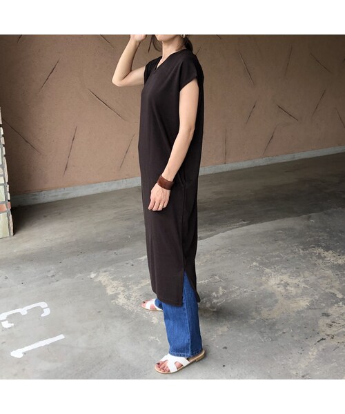 copine（コピン）の「ゆる可愛いレイヤードスタイル！フレンチスリーブニットソーロングワンピース【クリックポスト対象商品】（ワンピース・レディース・その他）」の11枚目の写真