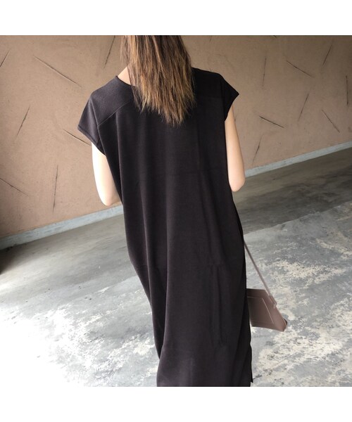 copine（コピン）の「ゆる可愛いレイヤードスタイル！フレンチスリーブニットソーロングワンピース【クリックポスト対象商品】（ワンピース・レディース・その他）」の7枚目の写真