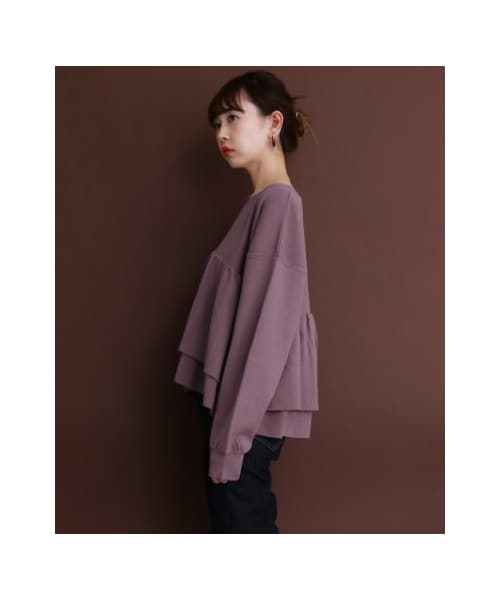 KBF - ギャザーフリルニット  KBF   S.PURPLE KBF（ケイビーエフ）の「ギャザーフリルニット（）」 - WEAR