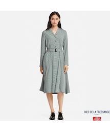 UNIQLO | レーヨンワンピース（長袖）(ワンピース)