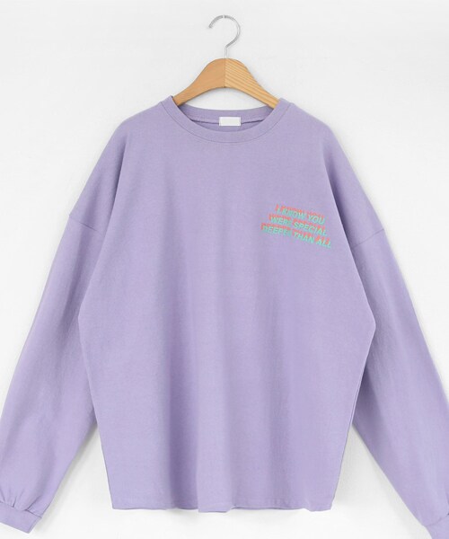 DHOLIC（ディーホリック）の「レタリングプリントTシャツ（Tシャツ/カットソー・レディース・ホワイト/ブラック/パープル・FREE）」の3枚目の写真