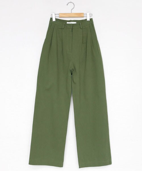 DHOLIC（ディーホリック）の「ツータックコットンワイドパンツ（その他パンツ・レディース・ホワイト/グリーン/ベージュ・S/M）」の3枚目の写真