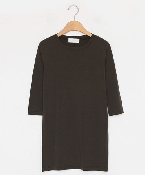 DHOLIC(ディーホリック)の「7分丈スリーブTシャツ(Tシャツ/カットソー・レディース・ホワイト/オレンジ/ブラウン/ベージュ/ブラック/グリーン/その他・FREE)」の3枚目の写真