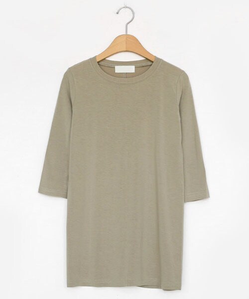 DHOLIC(ディーホリック)の「7分丈スリーブTシャツ(Tシャツ/カットソー・レディース・ホワイト/オレンジ/ブラウン/ベージュ/ブラック/グリーン/その他・FREE)」の4枚目の写真