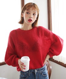 DHOLIC | モヘア混パフスリーブニット(ニット/セーター)