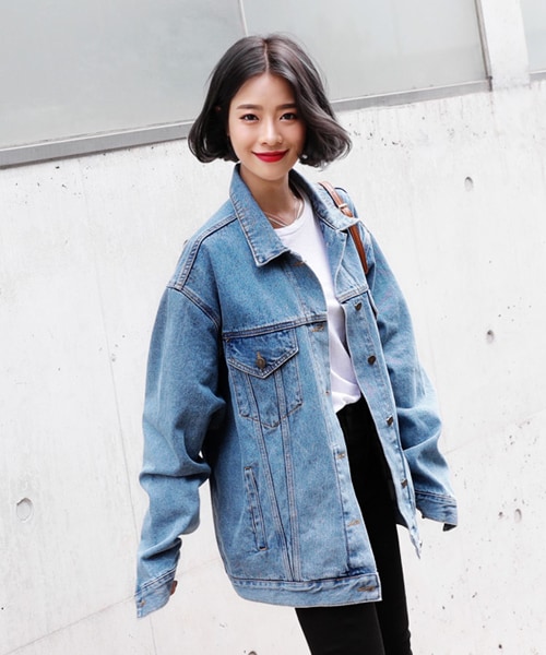 DHOLIC(ディーホリック)の「ビックシルエットデニムジャケット(デニムジャケット・レディース・ブルー/ブラック/その他・FREE)」の1枚目の写真