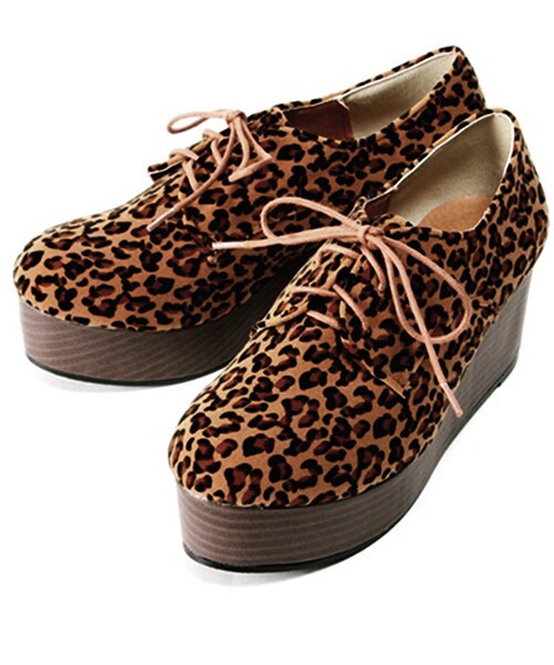 Tiffee SELECT（ティフィーセレクト）の「ヒョウ柄レースアップ厚底シューズ（スニーカー・レディース・その他・M/L）」の3枚目の写真