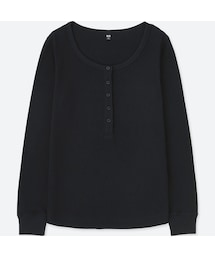 UNIQLO | ワッフルヘンリーネックT（長袖）(Tシャツ/カットソー)