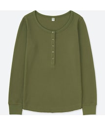 UNIQLO | ワッフルヘンリーネックT（長袖）(Tシャツ/カットソー)