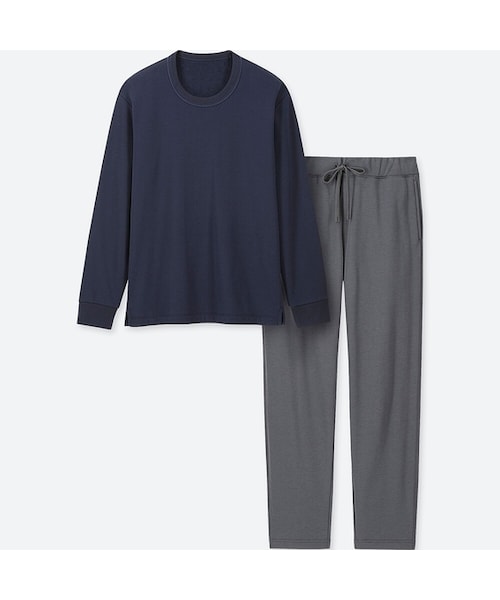 UNIQLO（ユニクロ）の「ボアスウェットセット（長袖）（ルームウェア/パジャマ・メンズ・DARK GREEN 58/GRAY 03/WINE 18/NAVY 69・L/XL/M/XS/3XL/4XL/S/XXL）」の4枚目の写真