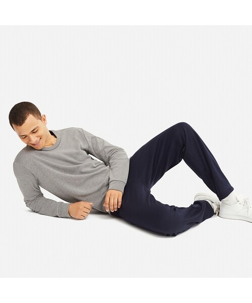 UNIQLO（ユニクロ）の「ボアスウェットセット（長袖）（ルームウェア/パジャマ・メンズ・DARK GREEN 58/GRAY 03/WINE 18/NAVY 69・L/XL/M/XS/3XL/4XL/S/XXL）」の2枚目の写真