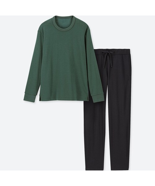 UNIQLO（ユニクロ）の「ボアスウェットセット（長袖）（ルームウェア/パジャマ・メンズ・DARK GREEN 58/GRAY 03/WINE 18/NAVY 69・L/XL/M/XS/3XL/4XL/S/XXL）」の3枚目の写真
