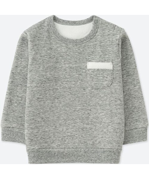 UNIQLO（ユニクロ）の「ボアスウェットシャツ（長袖）（その他トップス・キッズ・BEIGE 32/GRAY 04/BLACK 09・90/100/110/80）」の3枚目の写真