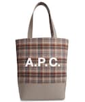 A.P.C. | A.P.C. Cabas Axel Plaid Felt & Leather Tote(手提包)