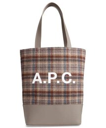 A.P.C. | A.P.C. Cabas Axel Plaid Felt & Leather Tote(トートバッグ)