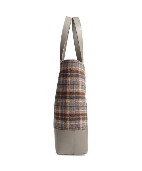 A.P.C.（アーペーセー）の「A.P.C. Cabas Axel Plaid Felt & Leather Tote（トートバッグ・レディース・Gray・One Size）」の4枚目の写真