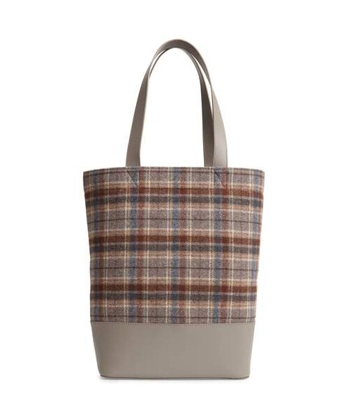 A.P.C.（アーペーセー）の「A.P.C. Cabas Axel Plaid Felt & Leather Tote（トートバッグ・レディース・Gray・One Size）」の3枚目の写真