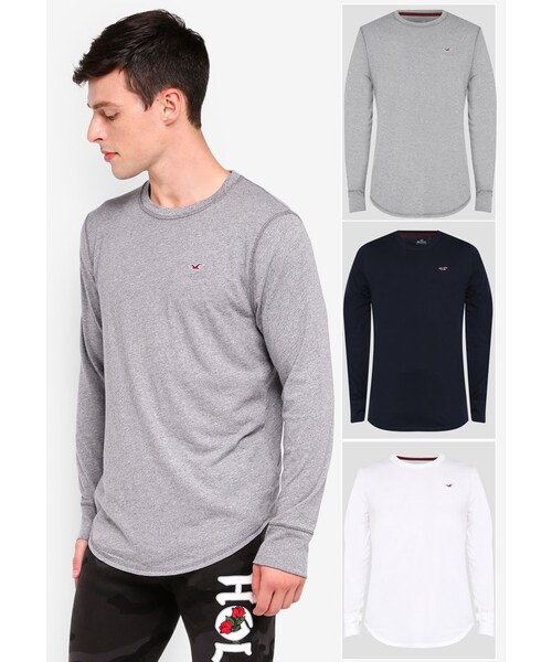 Hollister,Core Icon Multipack Long Sleeve T-Shirt - WEAR