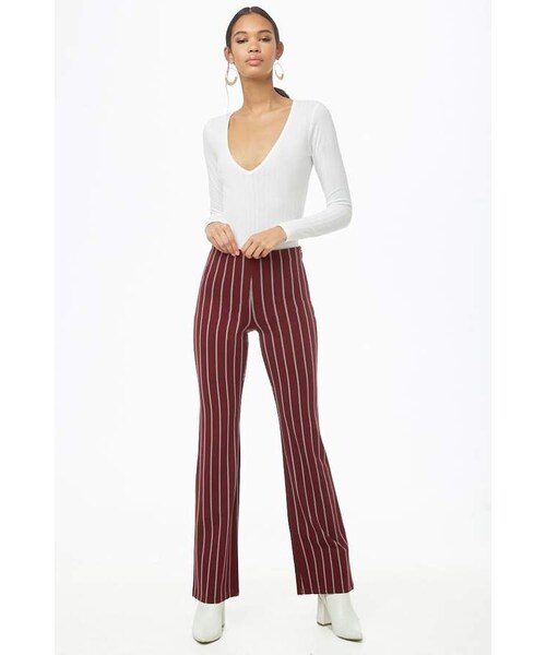 FOREVER 21（フォーエバー トゥエンティーワン）の「Forever 21 Striped Flare Pants（その他パンツ・レディース・Red・X-small/Small/Medium/Large）」の2枚目の写真