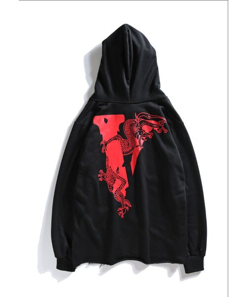 VLONE ブラック パーカー フード付き VLONE ブラック パーカー フード付き