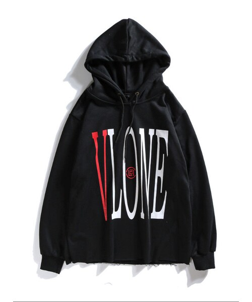 VLONE ブラック パーカー フード付き VLONE ブラック パーカー フード付き