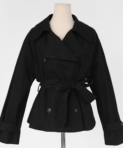 DHOLIC（ディーホリック）の「ダブルボタンショートジャケット（ミリタリージャケット・レディース・グリーン/ブラック・FREE）」の2枚目の写真