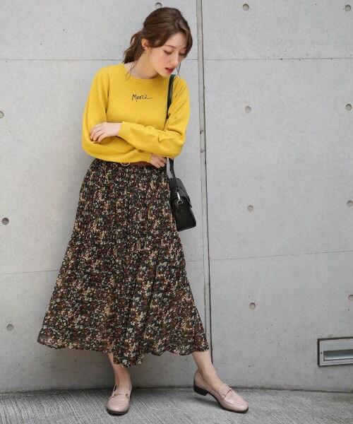 Heather（ヘザー）の「アソートガラ／ロングスカート（スカート・レオパード/ハナガラ）」の3枚目の写真