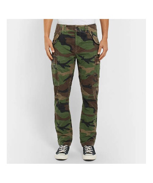 POLO RALPH LAUREN(ポロ ラルフ ローレン)の「Polo Ralph Lauren Slim-Fit Camouflage-Print Cotton-Twill Cargo Trousers(その他パンツ・メンズ・Green・34/36/38/32/33/30/31)」の3枚目の写真