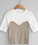 DHOLIC | レイヤード調配色ニット(針織衫)