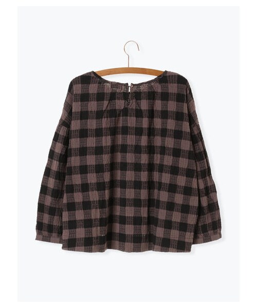 Samansa Mos2（サマンサ モスモス）の「シャーリングスモックブラウス（トップス・ブラック/レッド/カーキ・F）」の2枚目の写真