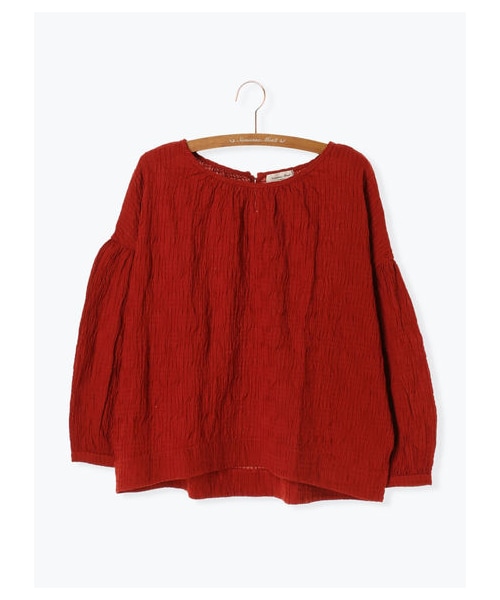 Samansa Mos2（サマンサ モスモス）の「シャーリングスモックブラウス（トップス・ブラック/レッド/カーキ・F）」の9枚目の写真