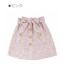 Bobon21 | ウエストリボンツイードスカート-全２色-(スカート)