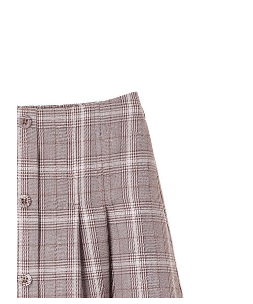 earth music&ecology(アースミュージックアンドエコロジー)の「・前ボタン付きチェックスカート(スカート・グレー/ブラウン・F)」の5枚目の写真