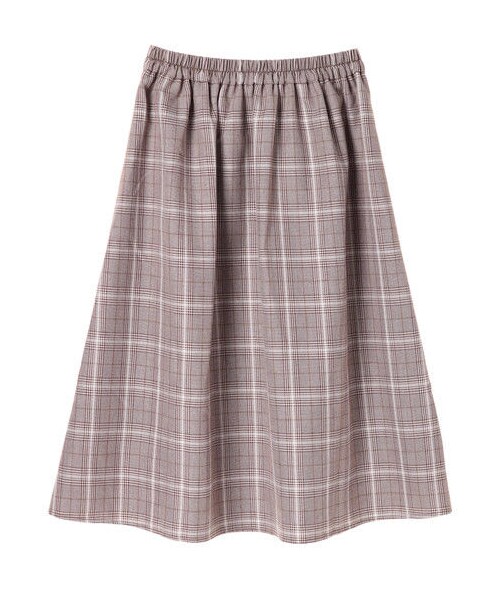 earth music&ecology(アースミュージックアンドエコロジー)の「・前ボタン付きチェックスカート(スカート・グレー/ブラウン・F)」の3枚目の写真