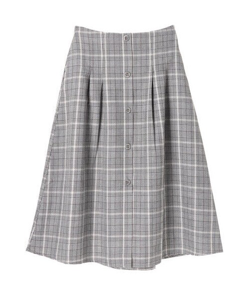 earth music&ecology(アースミュージックアンドエコロジー)の「・前ボタン付きチェックスカート(スカート・グレー/ブラウン・F)」の8枚目の写真