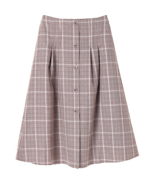 earth music&ecology(アースミュージックアンドエコロジー)の「・前ボタン付きチェックスカート(スカート・グレー/ブラウン・F)」の9枚目の写真