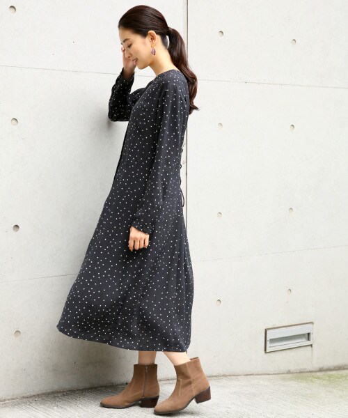 Lepsim レプシィム の ドットプリントマエアキワンピース ワンピース ドレス Wear