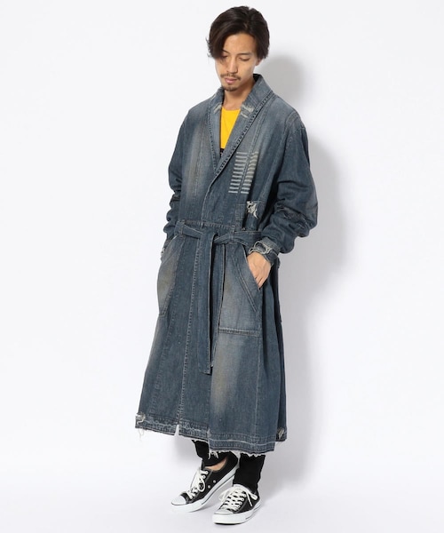 julius デニムコート　ガウン コート グラフィックプリント JULIUS（ユリウス）の「JULIUS/ユリウス/デニムガウン/COM5（）」 - WEAR