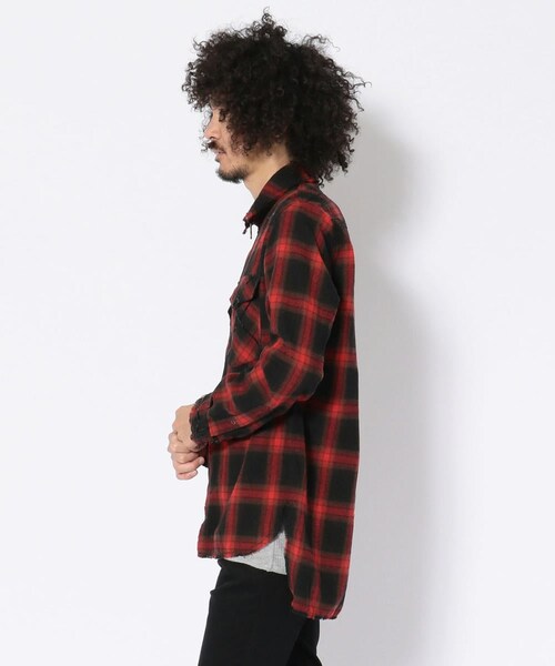 FranCisT_MOR.K.S.（フランシストモークス）の「FranCisT_MOR.K.S./フランシスト モークス/Spangle Ombre Check Zip-Up Shirts Jacket☆（トップス・メンズ・RED・RED/2 (販売中)/RED/3 (販売中)/RED/4 (残りわずか)）」の3枚目の写真