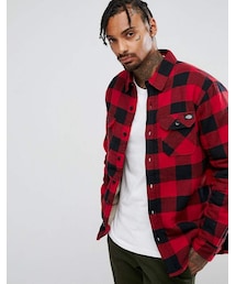 Dickies | Dickies Lansdale check long sleeve overshirt in red(シャツ/ブラウス)