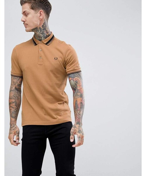FRED PERRY（フレッドペリー）の「Fred Perry tipped polo in camel