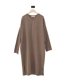 Dailyabout | Vネックスリットヘムニットワンピース(ワンピース)