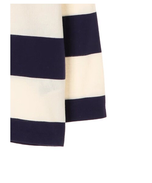 E hyphen world gallery（イーハイフンワールドギャラリー）の「・クルーラガーシャツ（トップス・オフホワイト/キャメル/ネイビー・F）」の4枚目の写真