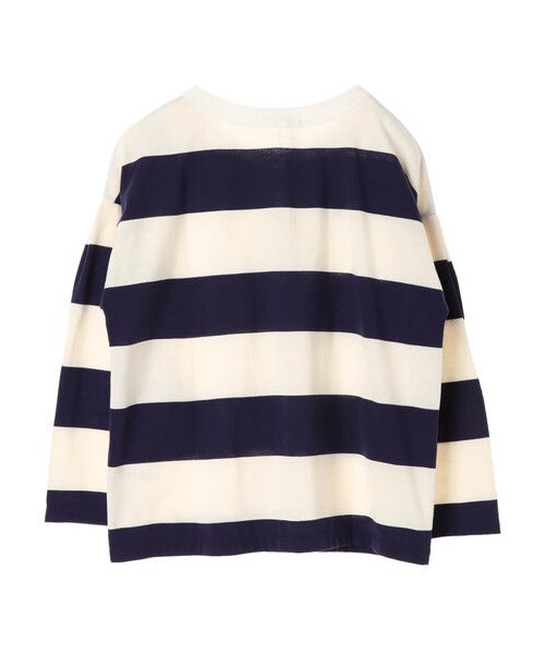E hyphen world gallery（イーハイフンワールドギャラリー）の「・クルーラガーシャツ（トップス・オフホワイト/キャメル/ネイビー・F）」の2枚目の写真