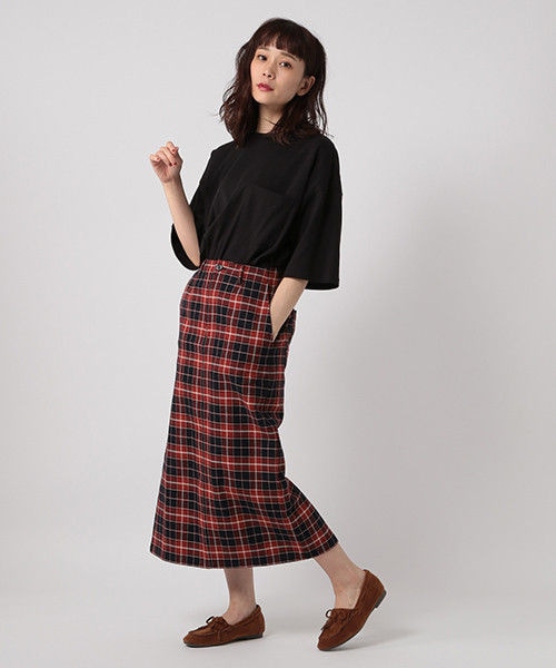 studio CLIP（スタディオクリップ）の「タータンチェックAラインスカート（スカート・レッド/イエロー/ブラックウォッチ）」の4枚目の写真